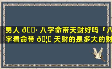男人 🌷 八字命带天财好吗「八字看命带 🦈 天财的是多大的财」
